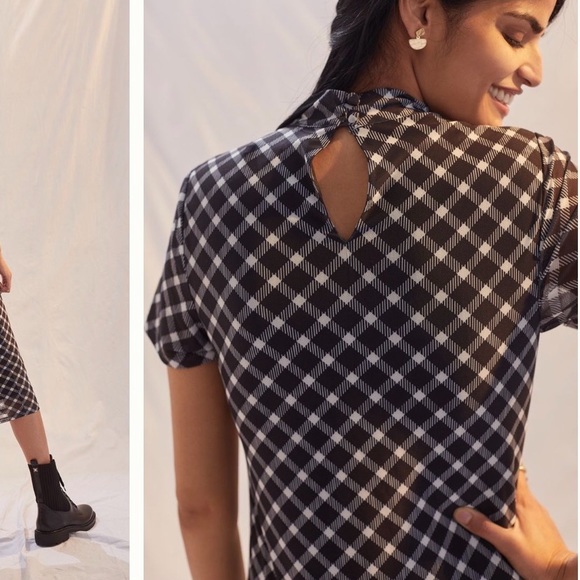 Anthropologie NWT Eva Franco Mock Neck MIDI Dress Size L. - Picture 6 of 15